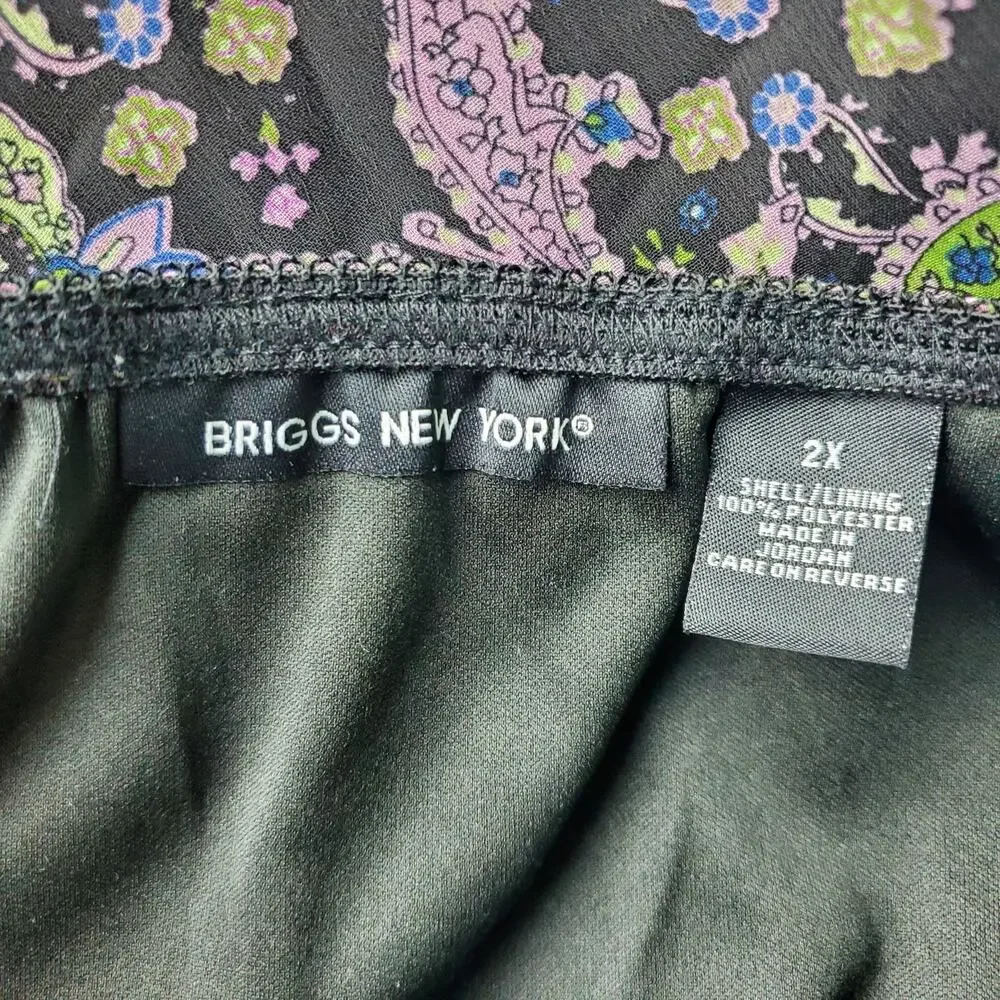 VTG Briggs New York Midi Skirt Womens 2X Y2K Goth Whimsygoth Paisley Fairy Boho